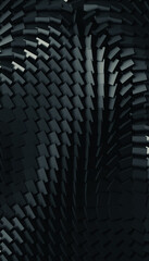 Wall Mural - fondo abstracto de superficie oscura y abstracta. imagen de cerca de cubos y ondas.ilustración 3d