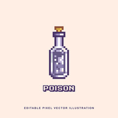 Wall Mural - Pixel poison bottle creative design icon vector illustration for video game asset, motion graphic and others