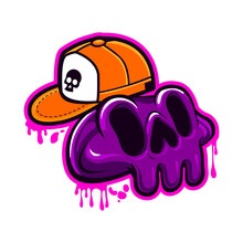 Purple Skull Character With Cute Hat