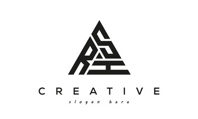 RSH creative tringle three letters logo design