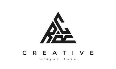 RCR creative tringle three letters logo design	