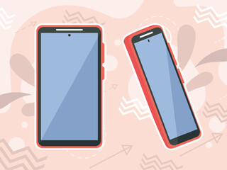 two smartphones devices technology