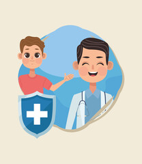 Wall Mural - doctor with patient