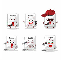 Sticker - A Cute Cartoon design concept of paper sheet singing a famous song