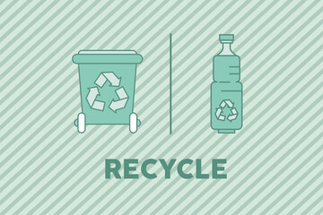 Poster - recycle waste and bottle