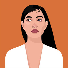 portrait of a beautiful woman on red background. avatar for social media. diversity. bright illustra