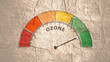 Abstract meter read level of ozone result.