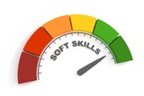 Fototapeta  - Soft skills level meter. Economy and social concept. 3D illustration