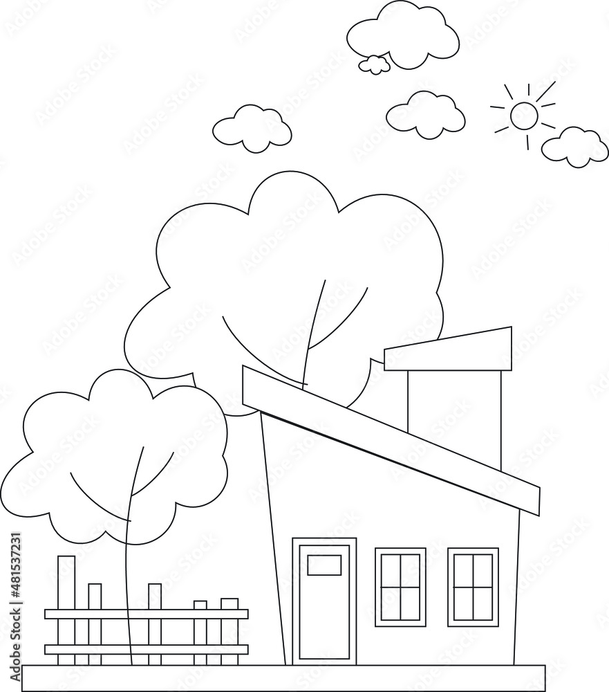House Coloring Book Page Design. coloring page design. coloring page ...