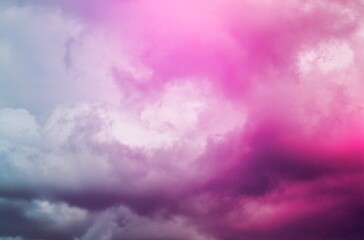 Wall Mural - Pink sky with pink beautiful colored clouds