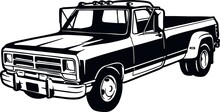 Classic Truck, Muscle Car, Classic Car, Stencil, Silhouette, Vector Clip Art - Truck 4x4 Off Road - Offroad Car For Tshirt And Emblem