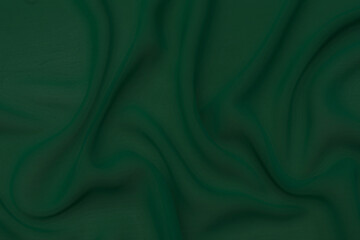 Wall Mural - Texture, background, pattern. Texture of green silk fabric. Beautiful emerald green soft silk fabric.