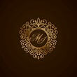 MI initial letter luxury monogram logo, elegant ornamen jewelry, emblem of love shape heart	