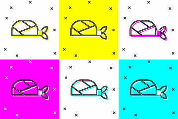 Sticker - Set Pirate bandana for head icon isolated on color background. Vector