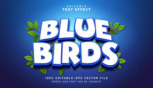 3D Blue Bird Text Effect - Editable Text Effect