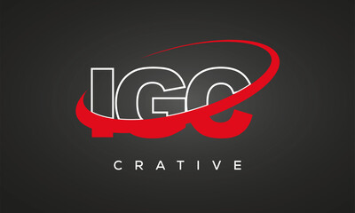 IGC creative letters logo with 360 symbol vector art template design	