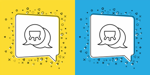 Sticker - Set line Udder icon isolated on yellow and blue background. Vector