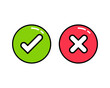 © Skiffcha - Check marks. Tick and cross vector icons. Yes and No symbols. Vector illustration