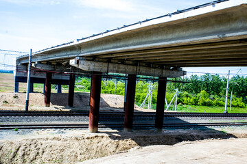 construction of the bridge and roads in countryside