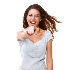 Poster - i know it was you. a gorgeous young woman laughing and pointing at the camera.