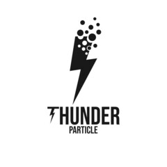 Canvas Print - lightning vector logo combination with particle effect