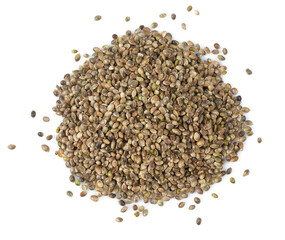 Poster - hemp seed isolated on white background