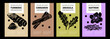 © zhu - Turmeric, cinnamon, arugula, saffron. Set of posters of spices and herbs in a abstract draw design. Label or poster for food preparing and culinary. Simple, flat design. For poster, cover, banner.