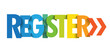 REGISTER colorful vector typography banner