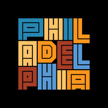 Philadelphia Typography Poster. T-shirt Fashion Design. Template For Poster, Print, Banner, Flyer.