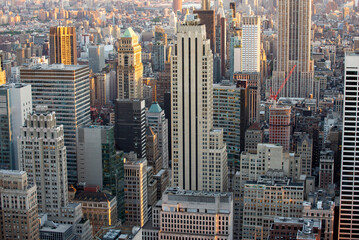 Canvas Print - Aerial view of Manhattan skyscrapers, NYC, USA