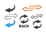 Fototapeta  - reverse icon vector. Flip over or turn arrow. Reverse sign