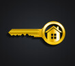 © zsschreiner - 3d shiny holden house key / lelegan home symbol