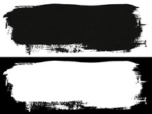 Stroke Of Black Paint Texture Isolated On White Background With Clipping Mask (alpha Channel) For Quick Isolation.
