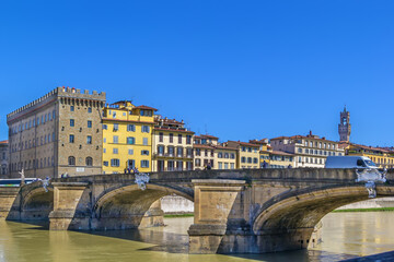 Fototapete - Ponte Santa Trinita, Florence, Italy