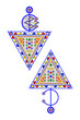 Tazerzit Vector Illustration. The Symbol of Moroccan Berber Jewelry. Amazigh culture fibula. north african culture.