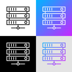 Wall Mural - data server thin line icon. modern vector illustration.