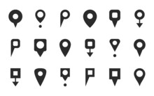 Map Pointer Icon Set. Map Pin Icons. Location Pin Icon Collection. Marker For Maps. Navigation Symbols. Destination Signs. Vector Illustration.