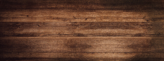 Wall Mural - old brown rustic dark wooden texture - wood timber background panorama long banner