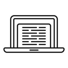 Wall Mural - Laptop class icon outline vector. Virtual book