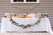 Beverage table at a party such as bridal, wedding, or baby shower