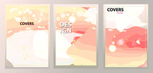 Vector Set Of Cover Design Templates. Soft Lines And Halftones. Modern Solution
