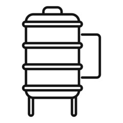 Sticker - Chicken smokehouse icon outline vector. Bbq grill