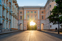 Catherine Palace In Tsarskoe Selo (Pushkin) At Sunset, Saint Petersburg, Russia