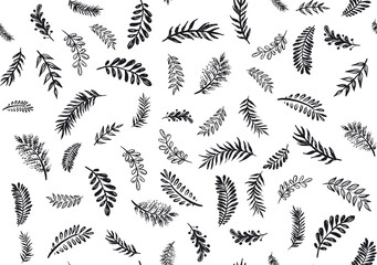 Wall Mural - Branches collection hand drawn, vector.	