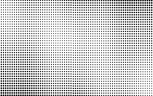 Halftone Dot Pattern. Pop Art Gradient Background With Circles. Comic Half Tone Effect. Abstract Cover Design. Optical Spotted Texture. Black White Banner. Monochrome Vector Illustration