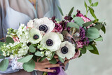 wedding bouquet with nice anemone flowers