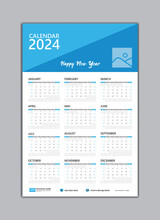 Wall Calendar 2024 Template. Week Starts On Saturday. Set Of 12 Months For Calendar 2024 Year. Desk Calendar 2024 Template. Printing Design. Memphis Geometric Patterns. Vector Illustration.