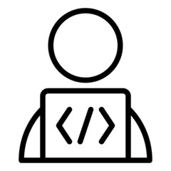 developer programmer coder person coding develop programming program code syntax web development icon