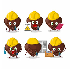 Sticker - Professional Lineman chocolate love cartoon character with tools