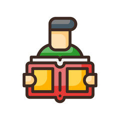 reading filled line style icon. vector illustration for graphic design, website, app